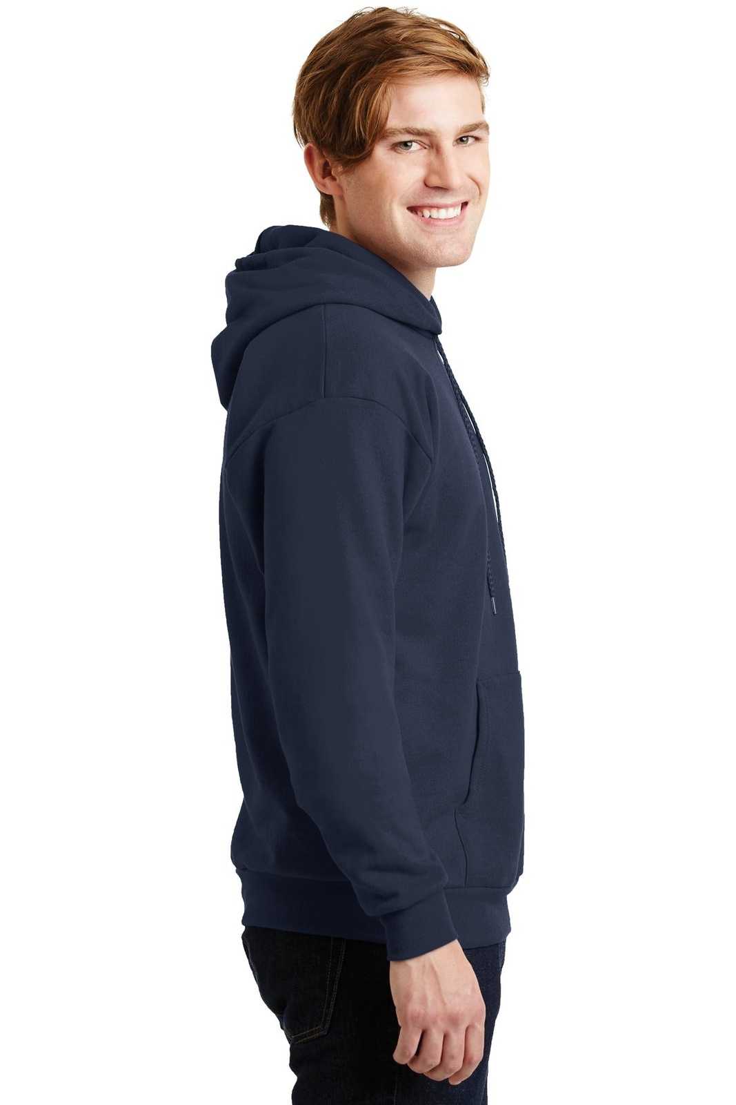 Hanes P170 Ecosmart Pullover Hooded Sweatshirt - Navy - HIT a Double