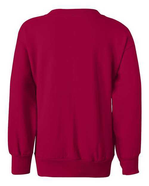 Hanes P360 Ecosmart Youth Crewneck Sweatshirt - Deep Red - HIT a Double