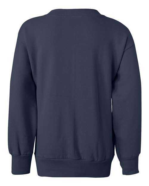 Hanes P360 Ecosmart Youth Crewneck Sweatshirt - Navy - HIT a Double