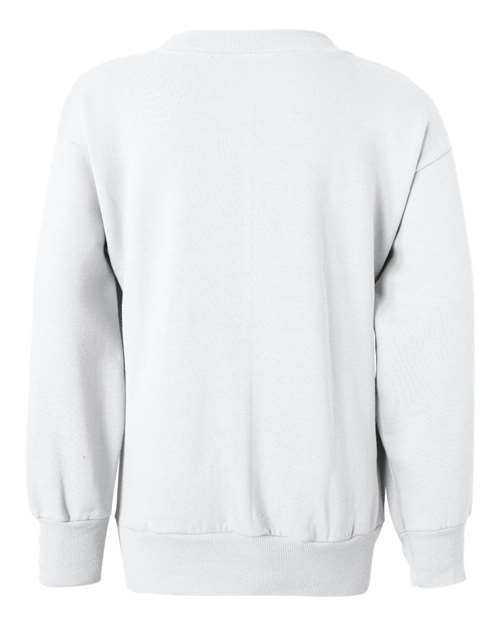 Hanes P360 Ecosmart Youth Crewneck Sweatshirt - White - HIT a Double