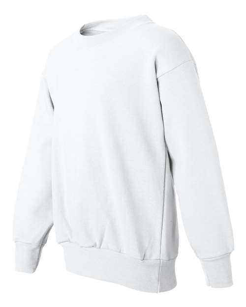Hanes P360 Ecosmart Youth Crewneck Sweatshirt - White - HIT a Double