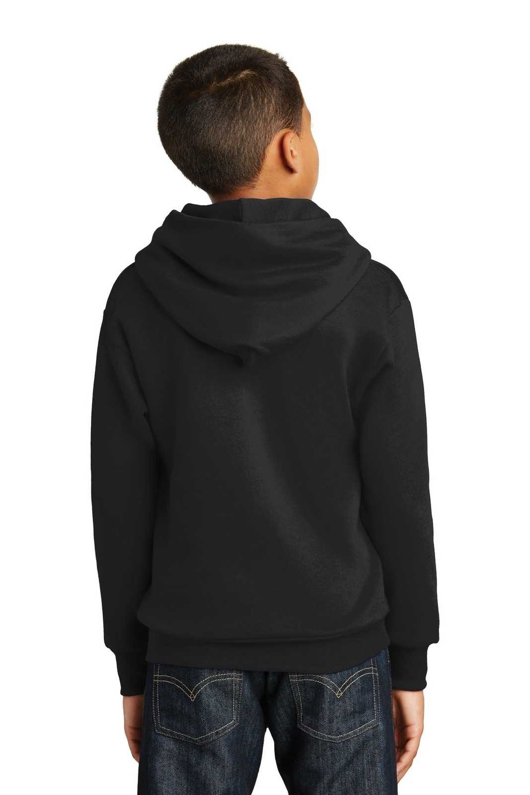Hanes P470 Youth Ecosmart Pullover Hooded Sweatshirt - Black - HIT a Double - 2