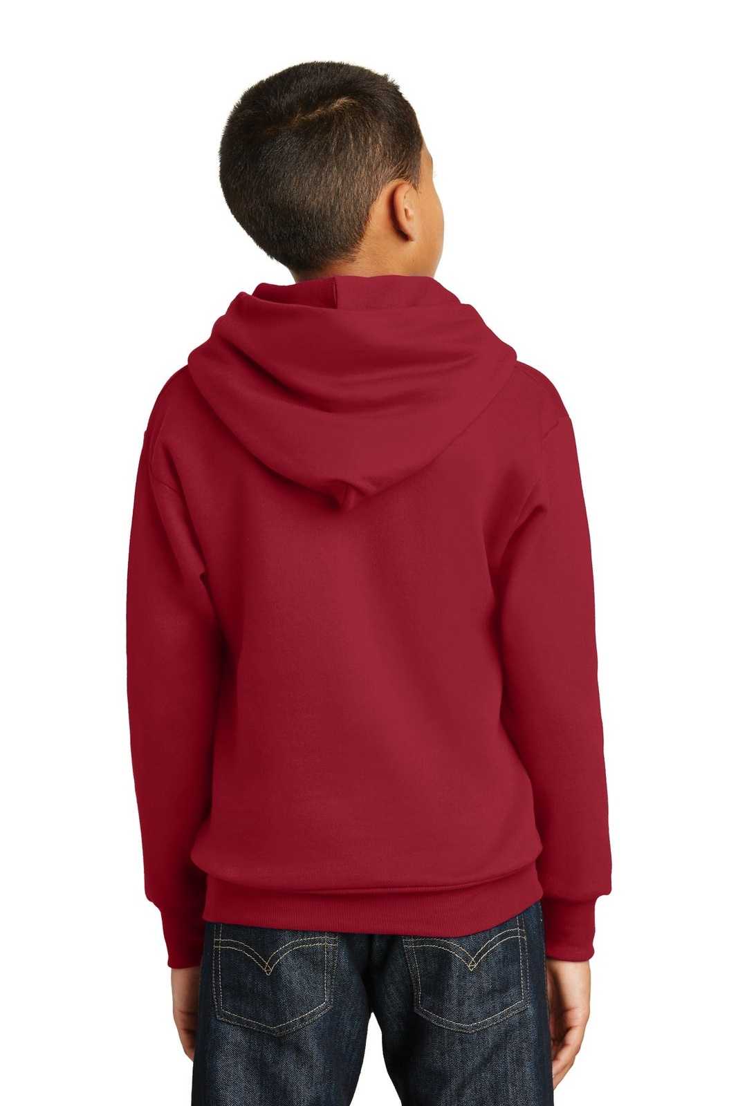 Hanes P470 Youth Ecosmart Pullover Hooded Sweatshirt - Deep Red - HIT a Double - 2