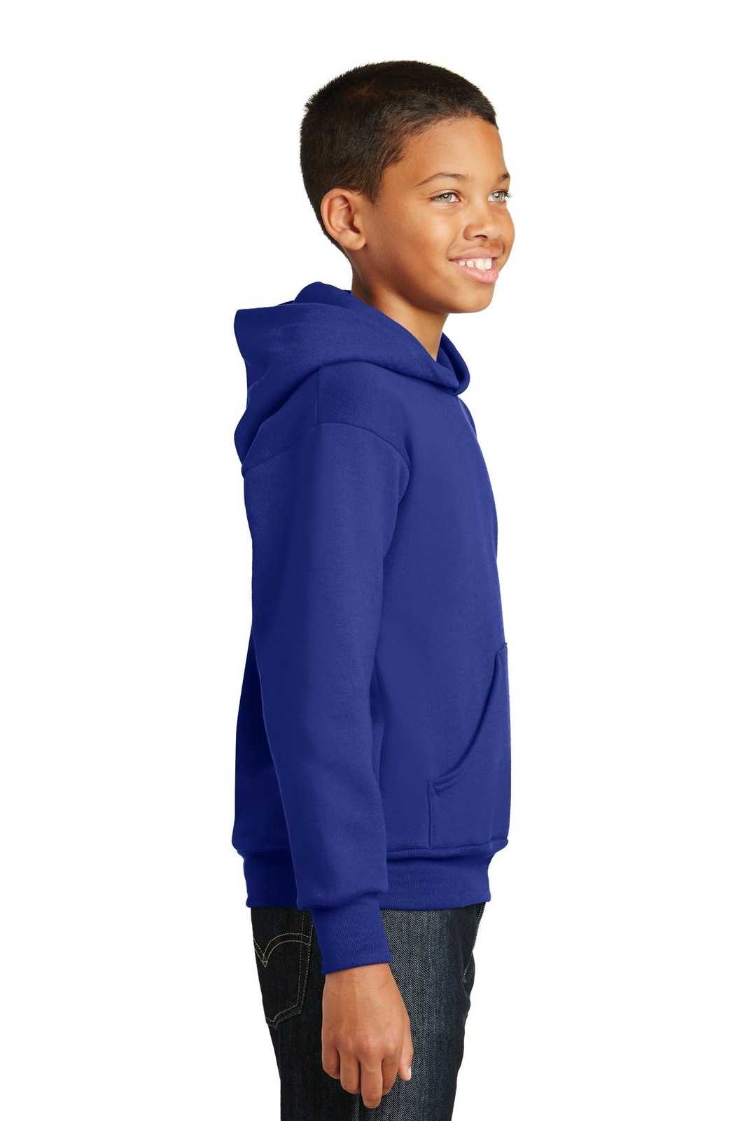 Hanes P470 Youth Ecosmart Pullover Hooded Sweatshirt - Deep Royal - HIT a Double - 3