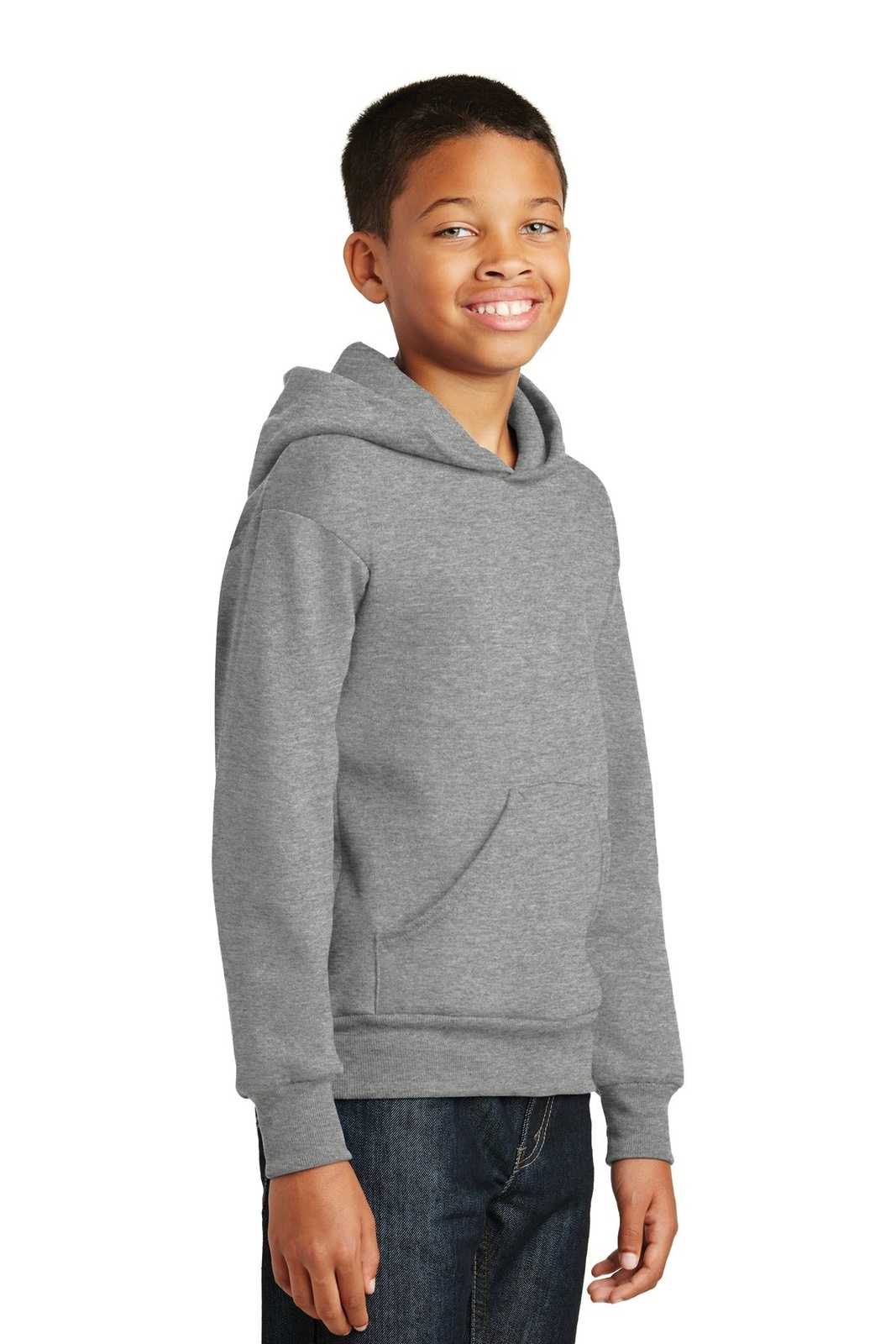Hanes P470 Youth Ecosmart Pullover Hooded Sweatshirt - Light Steel - HIT a Double