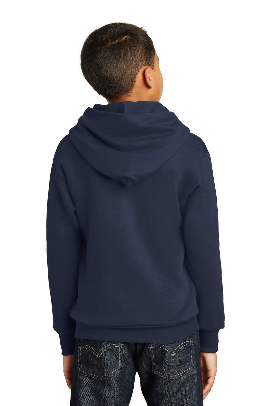 Hanes P470 Youth Ecosmart Pullover Hooded Sweatshirt - Navy - HIT a Double