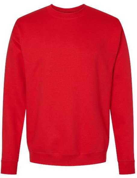 Hanes RS160 Perfect Fleece Crewneck Sweatshirt - Athletic Red" - "HIT a Double
