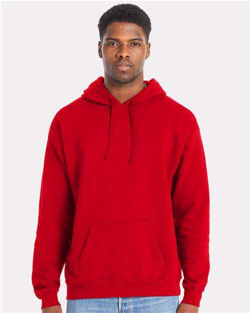 Hanes RS170 Perfect Fleece Hooded Sweatshirt - Athletic Red" - "HIT a Double