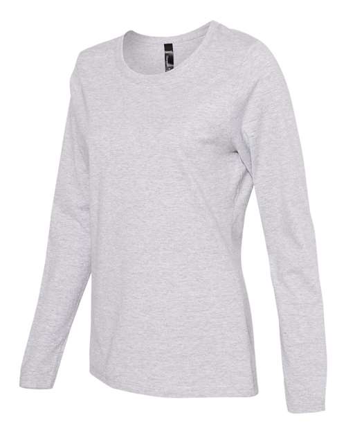 Hanes S04LS Perfect-T Womens Long Sleeve Scoopneck T-Shirt - Light Steel - HIT a Double