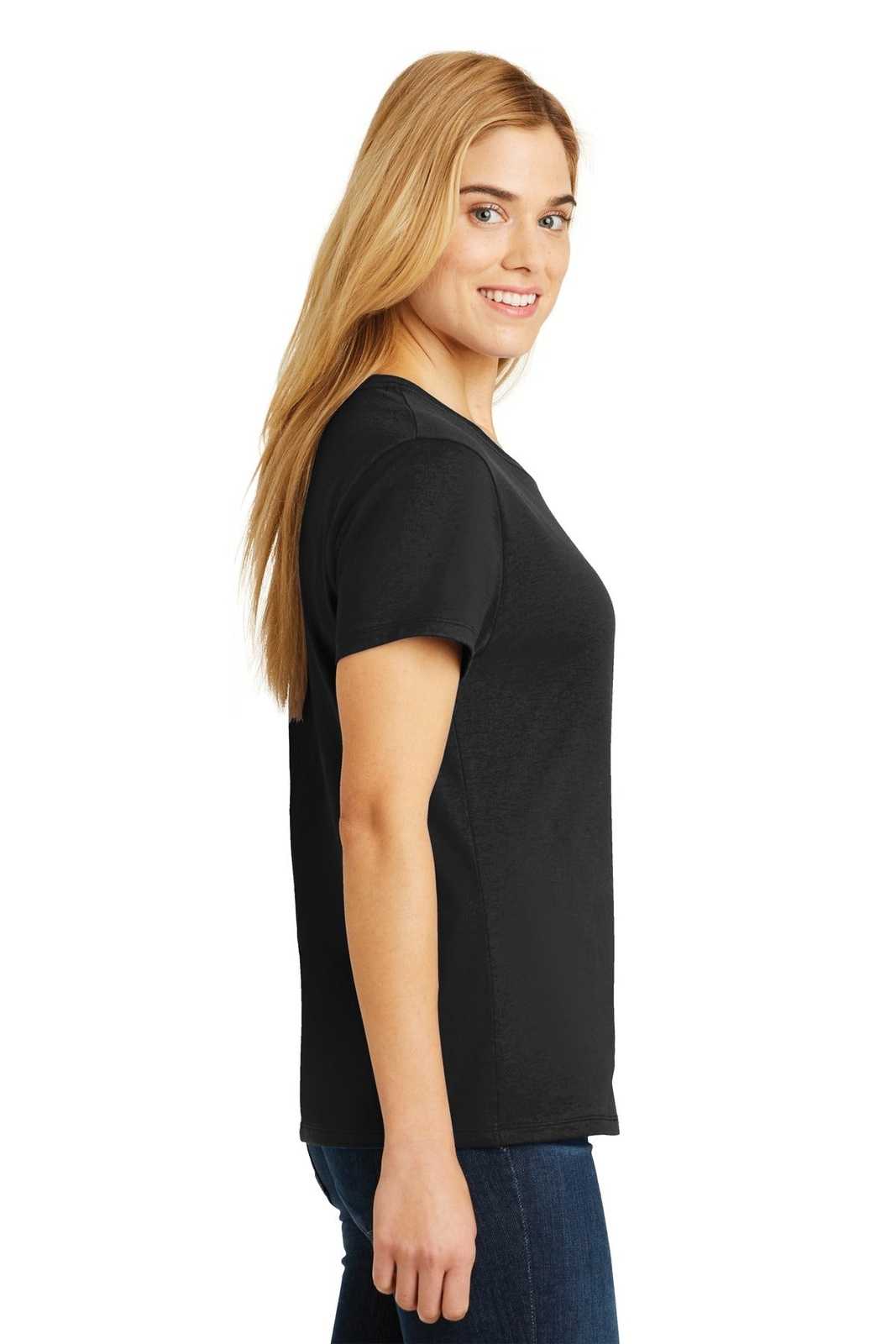 Hanes SL04 Ladies Nano-T Cotton T-Shirt - Black - HIT a Double