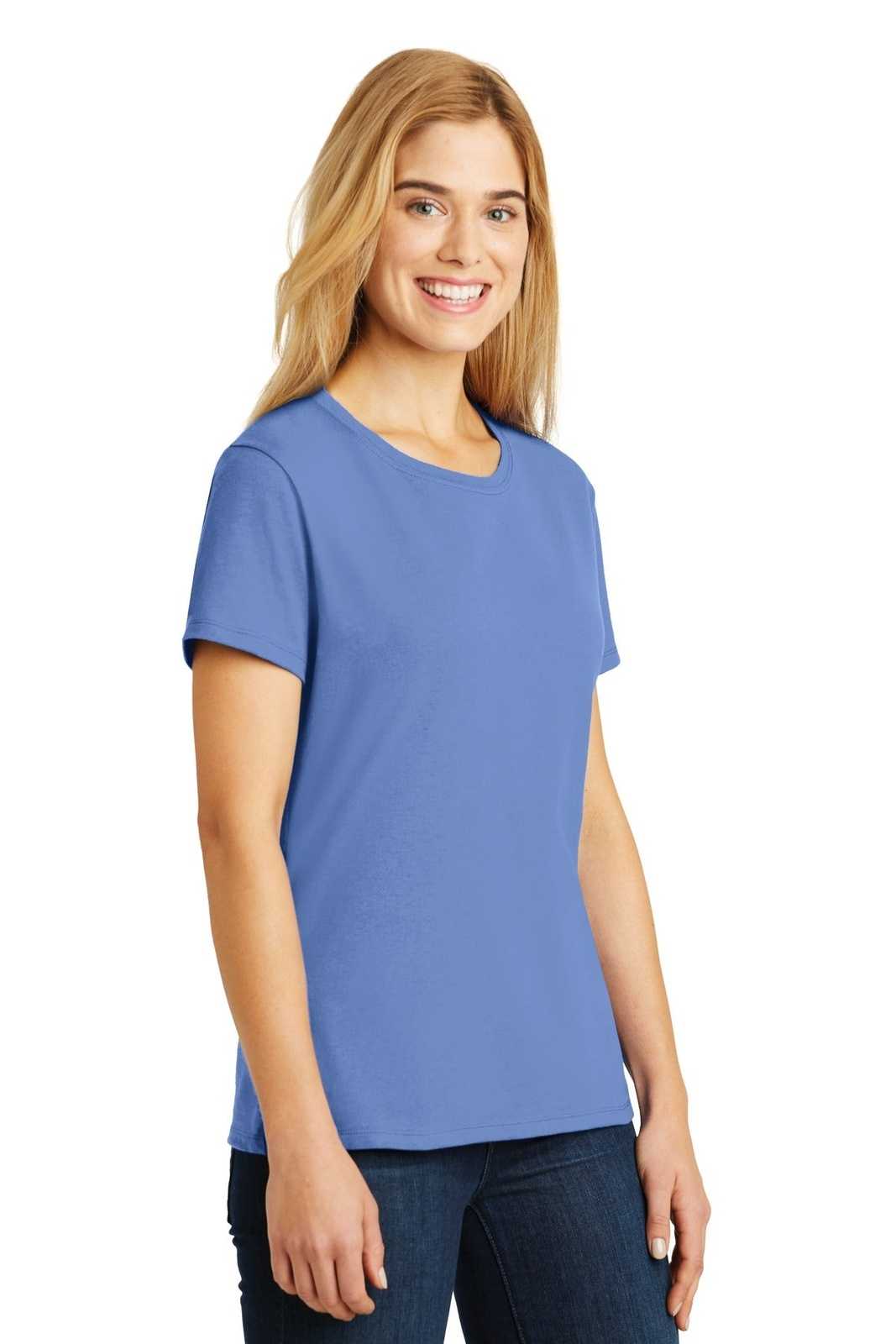 Hanes SL04 Ladies Nano-T Cotton T-Shirt - Carolina Blue - HIT a Double