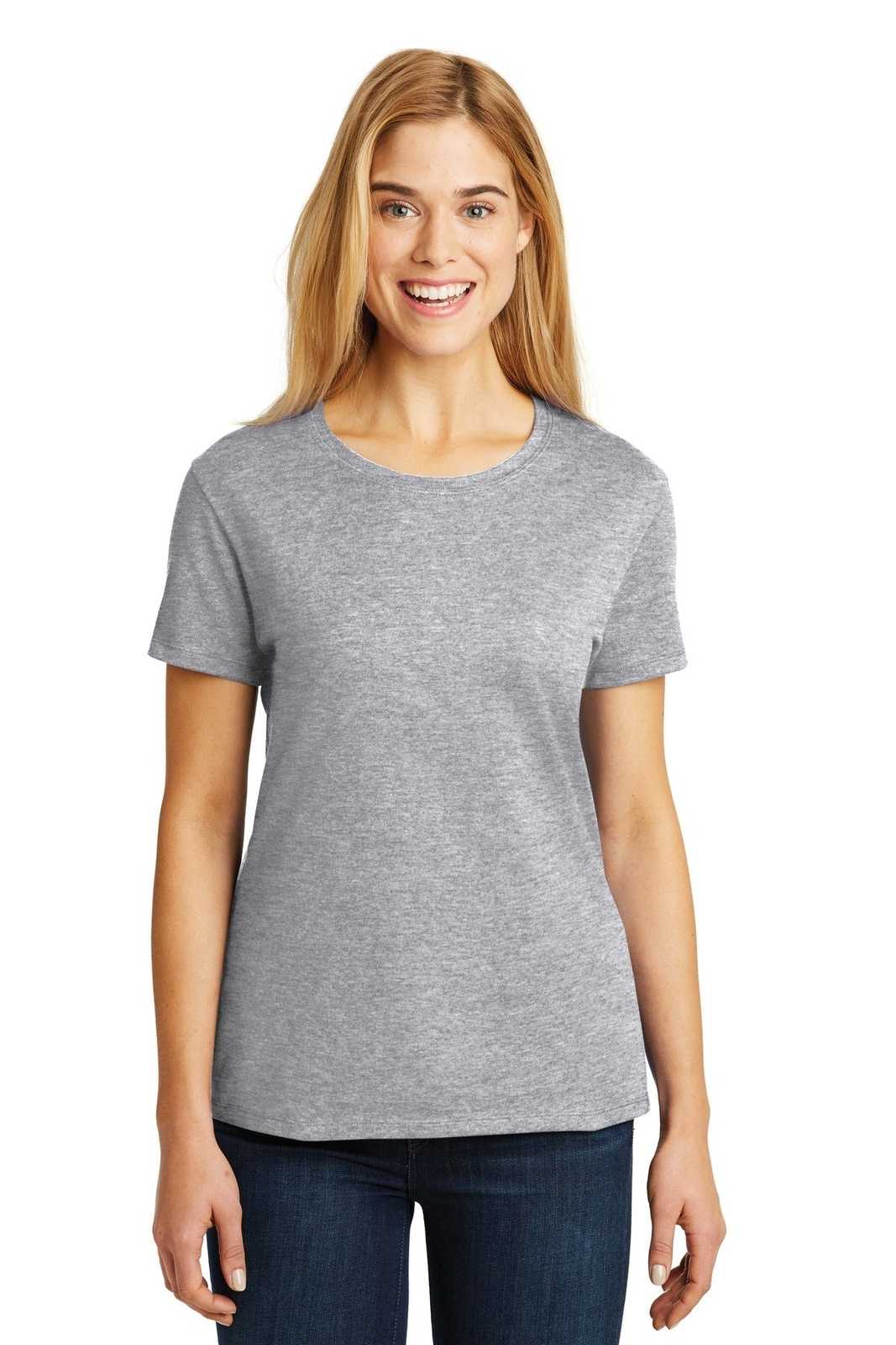 Hanes SL04 Ladies Nano-T Cotton T-Shirt - Light Steel - HIT a Double