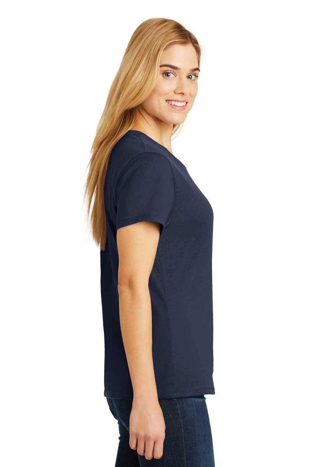 Hanes SL04 Ladies Nano-T Cotton T-Shirt - Navy - HIT a Double