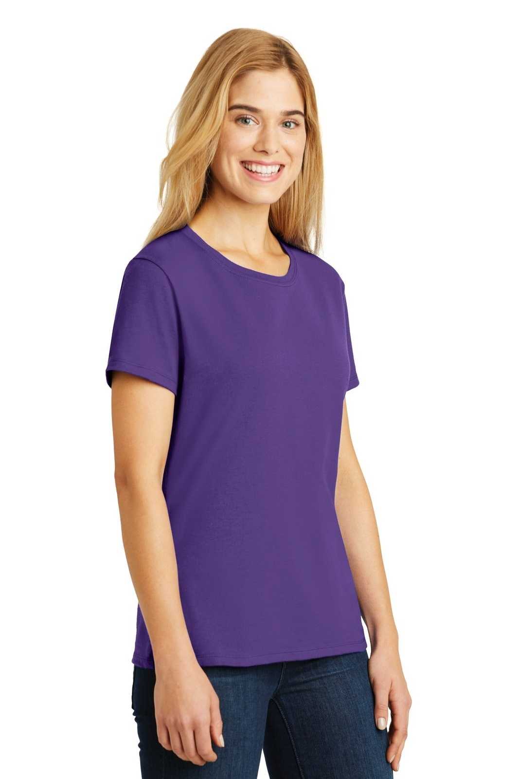 Hanes SL04 Ladies Nano-T Cotton T-Shirt - Purple - HIT a Double