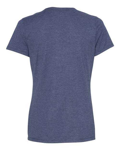 Hanes SL04 Perfect-T Womens Short Sleeve T-Shirt - Heather Navy - HIT a Double
