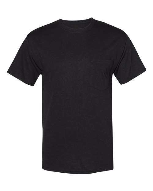 Hanes W110 Workwear Short Sleeve Pocket T-Shirt - Black - HIT a Double