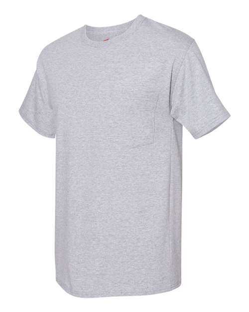 Hanes W110 Workwear Short Sleeve Pocket T-Shirt - Light Steel - HIT a Double