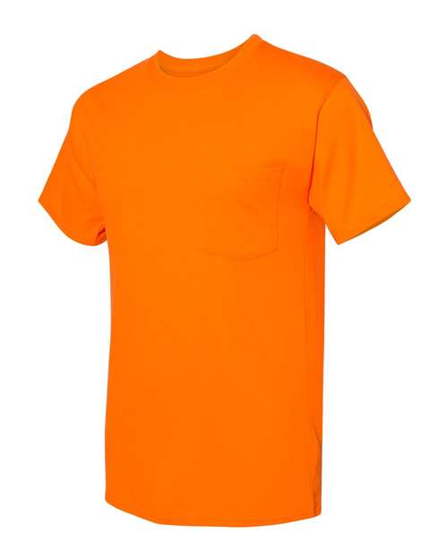 Hanes W110 Workwear Short Sleeve Pocket T-Shirt - Safety Orange - HIT a Double