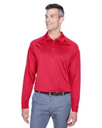 Harriton M211L Men's Advantage Snag Protection Plus Long-Sleeve Tactical Polo - Red - HIT a Double