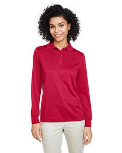 Harriton M348LW Ladies' Advantage Snag Protection Plus Il Long Sleeve Polo - Red - HIT a Double