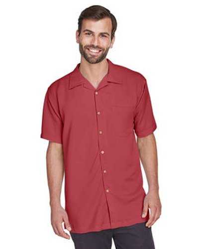 Harriton M570 Men&#39;s Bahama Cord Camp Shirt - Tile Red - HIT a Double