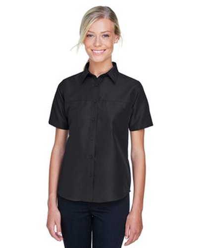 Harriton M580W Ladies&#39; Key West Short-Sleeve Performance Staff Shirt - Black - HIT a Double