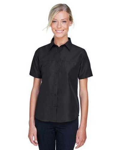 Harriton M580W Ladies&#39; Key West Short-Sleeve Performance Staff Shirt - Black - HIT a Double