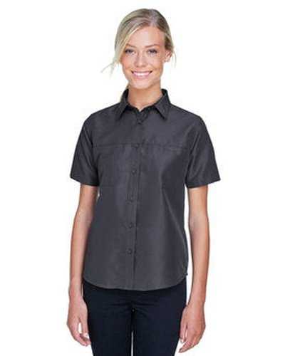Harriton M580W Ladies' Key West Short-Sleeve Performance Staff Shirt - Dark Charcoal - HIT a Double