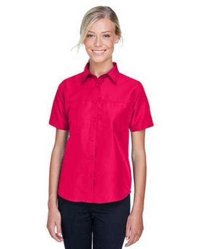 Harriton M580W Ladies&#39; Key West Short-Sleeve Performance Staff Shirt - Red - HIT a Double