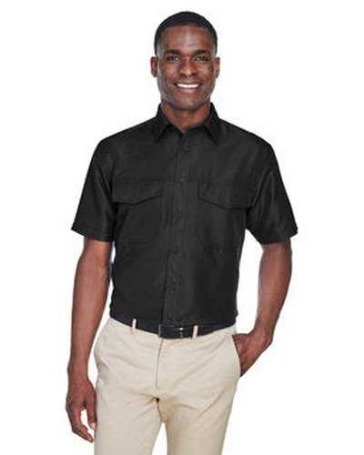 Harriton M580 Men&#39;s Key West Short-Sleeve Performance Staff Shirt - Black - HIT a Double