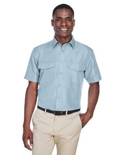 Harriton M580 Men's Key West Short-Sleeve Performance Staff Shirt - Cloud Blue - HIT a Double