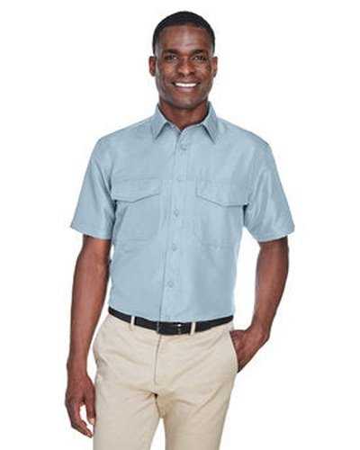 Harriton M580 Men&#39;s Key West Short-Sleeve Performance Staff Shirt - Cloud Blue - HIT a Double