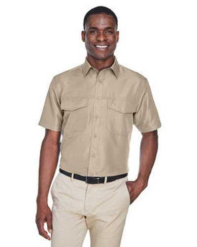 Harriton M580 Men's Key West Short-Sleeve Performance Staff Shirt - Khaki - HIT a Double