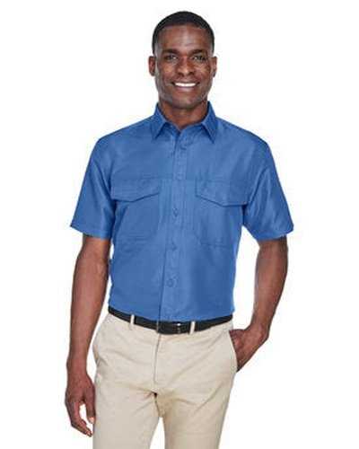 Harriton M580 Men&#39;s Key West Short-Sleeve Performance Staff Shirt - Pool Blue - HIT a Double