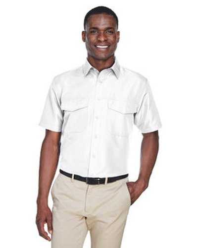 Harriton M580 Men's Key West Short-Sleeve Performance Staff Shirt - White - HIT a Double