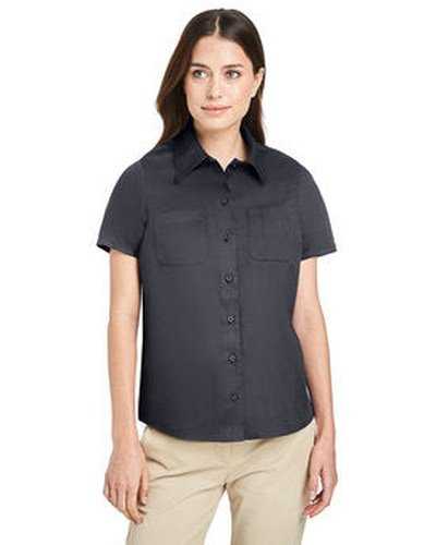 Harriton M585W Ladies' Advantage Il Short-Sleeve Work Shirt - Dark Charcoal - HIT a Double