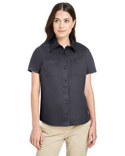 Harriton M585W Ladies&#39; Advantage Il Short-Sleeve Work Shirt - Dark Charcoal - HIT a Double