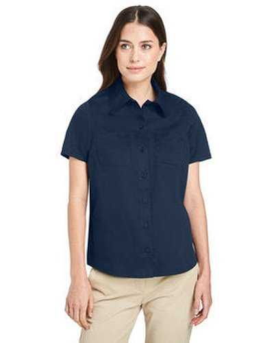 Harriton M585W Ladies&#39; Advantage Il Short-Sleeve Work Shirt - Dark Navy - HIT a Double