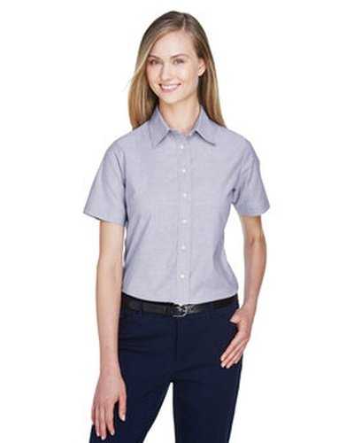 Harriton M600SW Ladies&#39; Short-Sleeve Oxford with Stain-Release - Oxfordark Grayay - HIT a Double