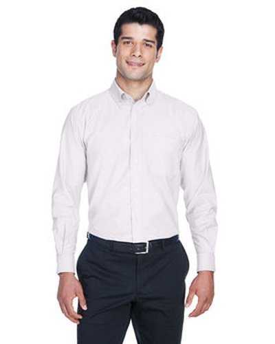 Harriton M600 Men's Long-Sleeve Oxford with Stain-Release - White - HIT a Double