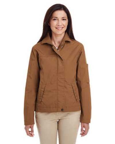 Harriton M705W Ladies&#39; Auxiliary Canvas Work Jacket - Duck Brown - HIT a Double