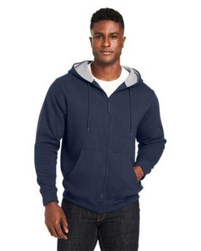 Harriton M711T Men's Tall Climabloc Lined Heavyweight Hooded Sweatshirt - Dark Navy - HIT a Double