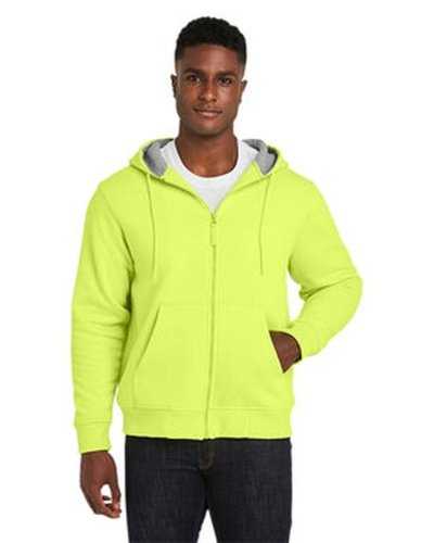 Harriton M711T Men&#39;s Tall Climabloc Lined Heavyweight Hooded Sweatshirt - Safety Yellow - HIT a Double