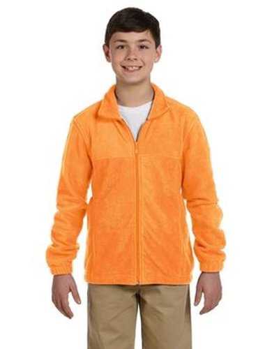 Harriton M990Y Youth 8 oz Full-Zip Fleece - Safety Orange - HIT a Double