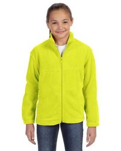 Harriton M990Y Youth 8 oz Full-Zip Fleece - Safety Yellow - HIT a Double