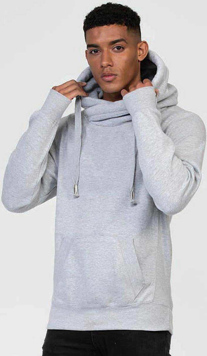 Just Hoods JHA021 Cross Neck Hoodie - Heather Gray - HIT a Double