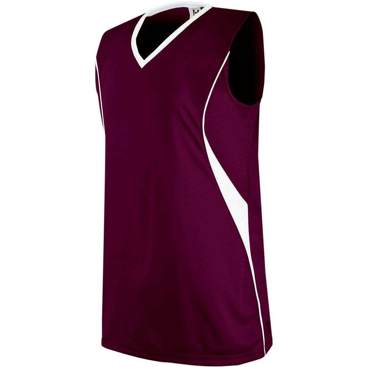 High Five 312032 Wave Jersey Womens - Maroon White - HIT a Double