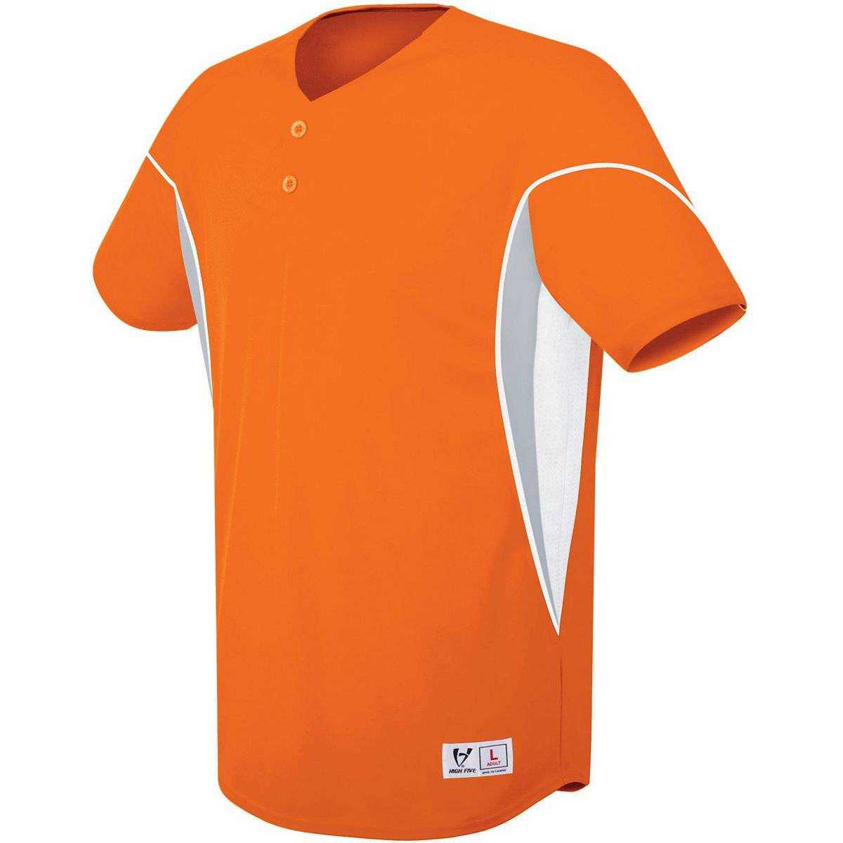 High Five 312050 Ellipse Two Button Jersey Adult - Orange White - HIT a Double