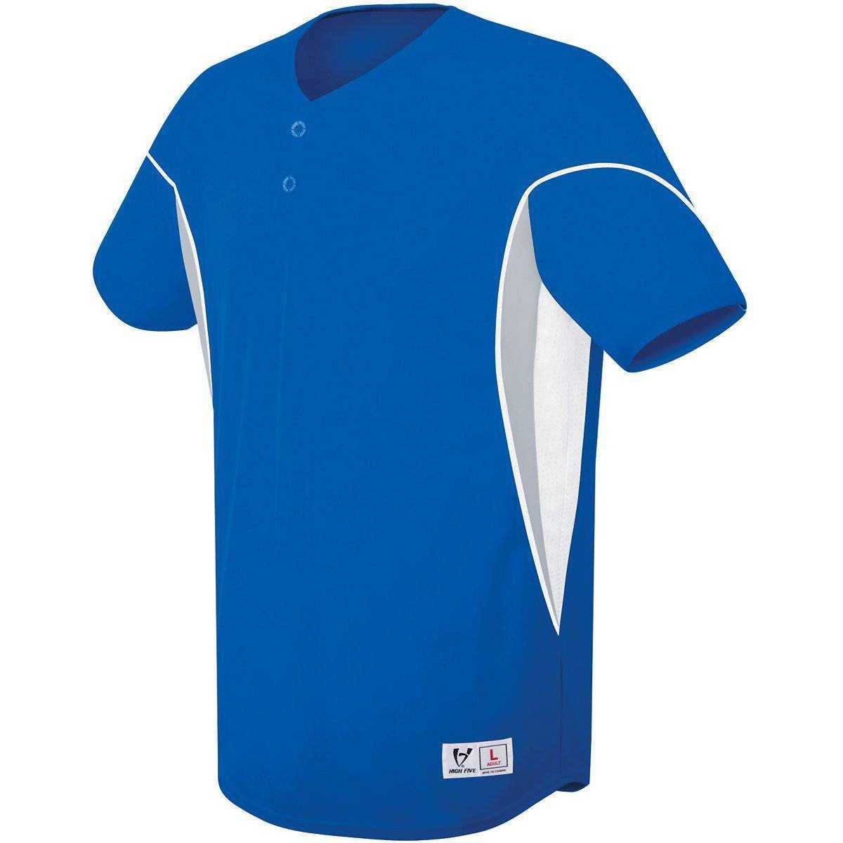 High Five 312050 Ellipse Two Button Jersey Adult - Royal White - HIT a Double