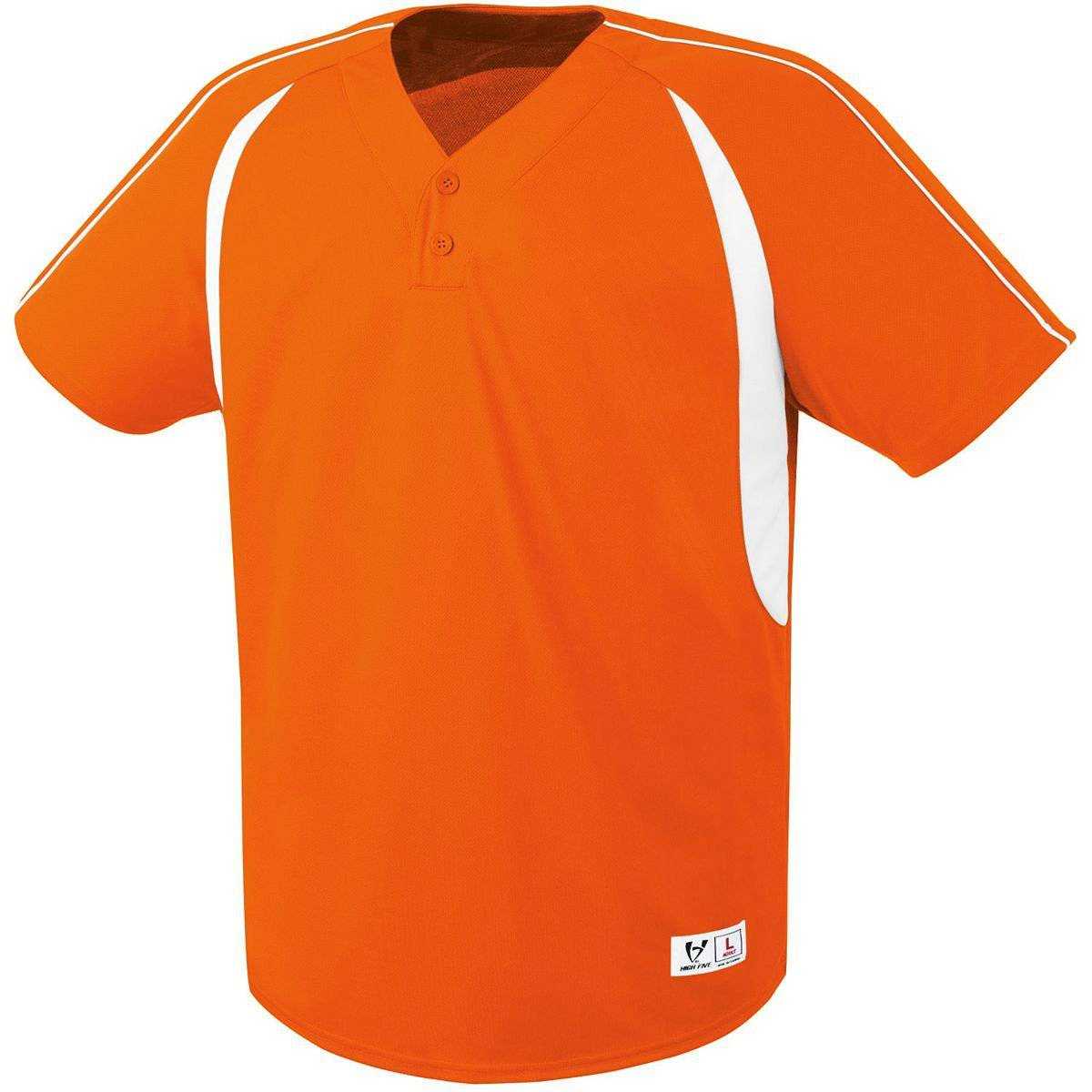 High Five 312070 Impact Two Button Jersey Adult - Orange White - HIT a Double